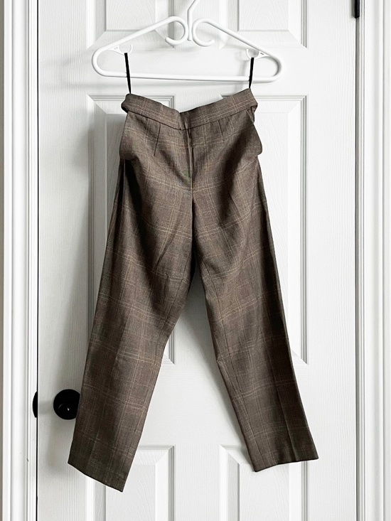 Aritzia Pants - EUC: Aritzia (Babaton) Conan Brown / Taupe Cropped Plaid Pants